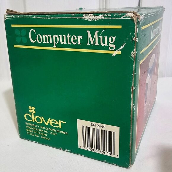 Vintage Clover Computer Mug Retro 80s 90s PC Monitor Novelty Retro Geek Gift Box - Picture 12 of 15